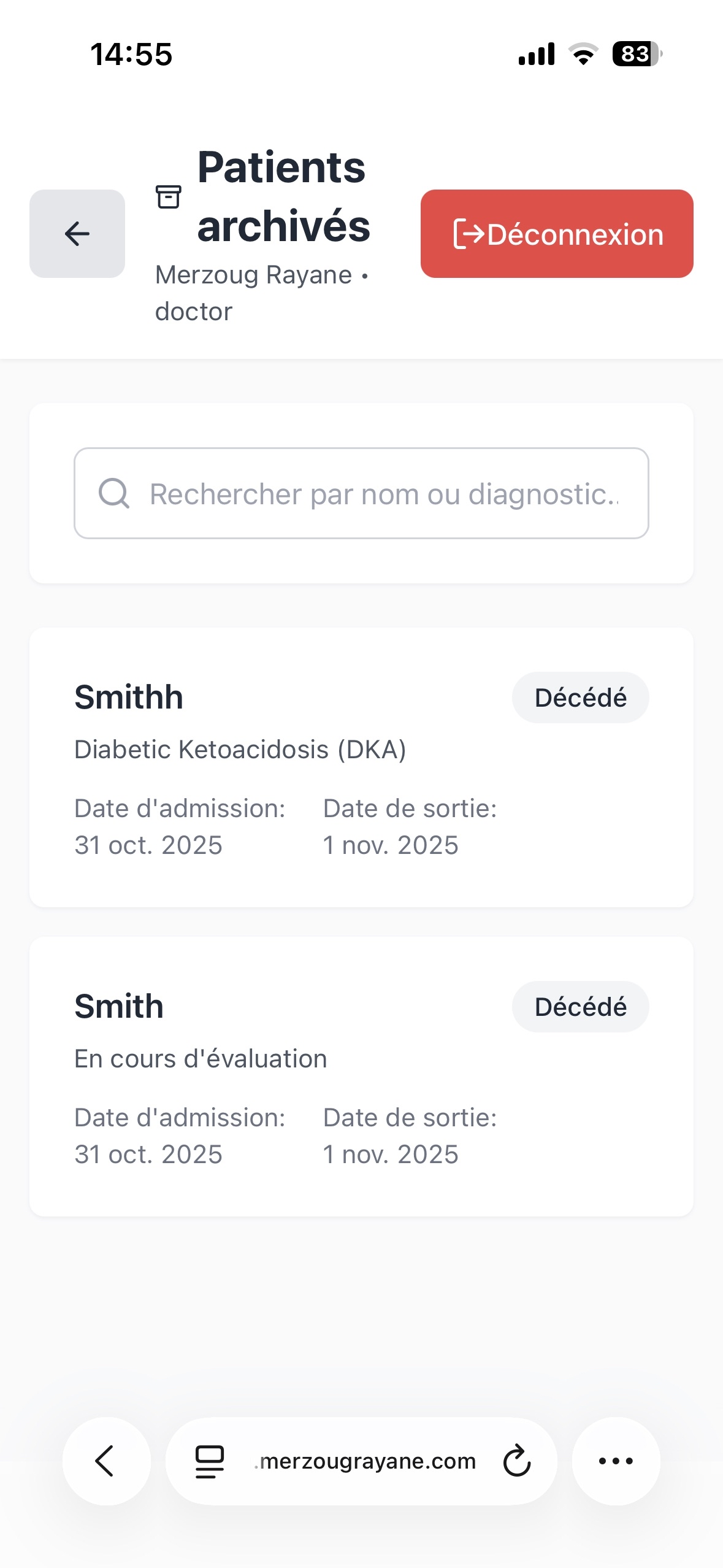 ICU Management System - Réanimation CHU Oran - Image 1