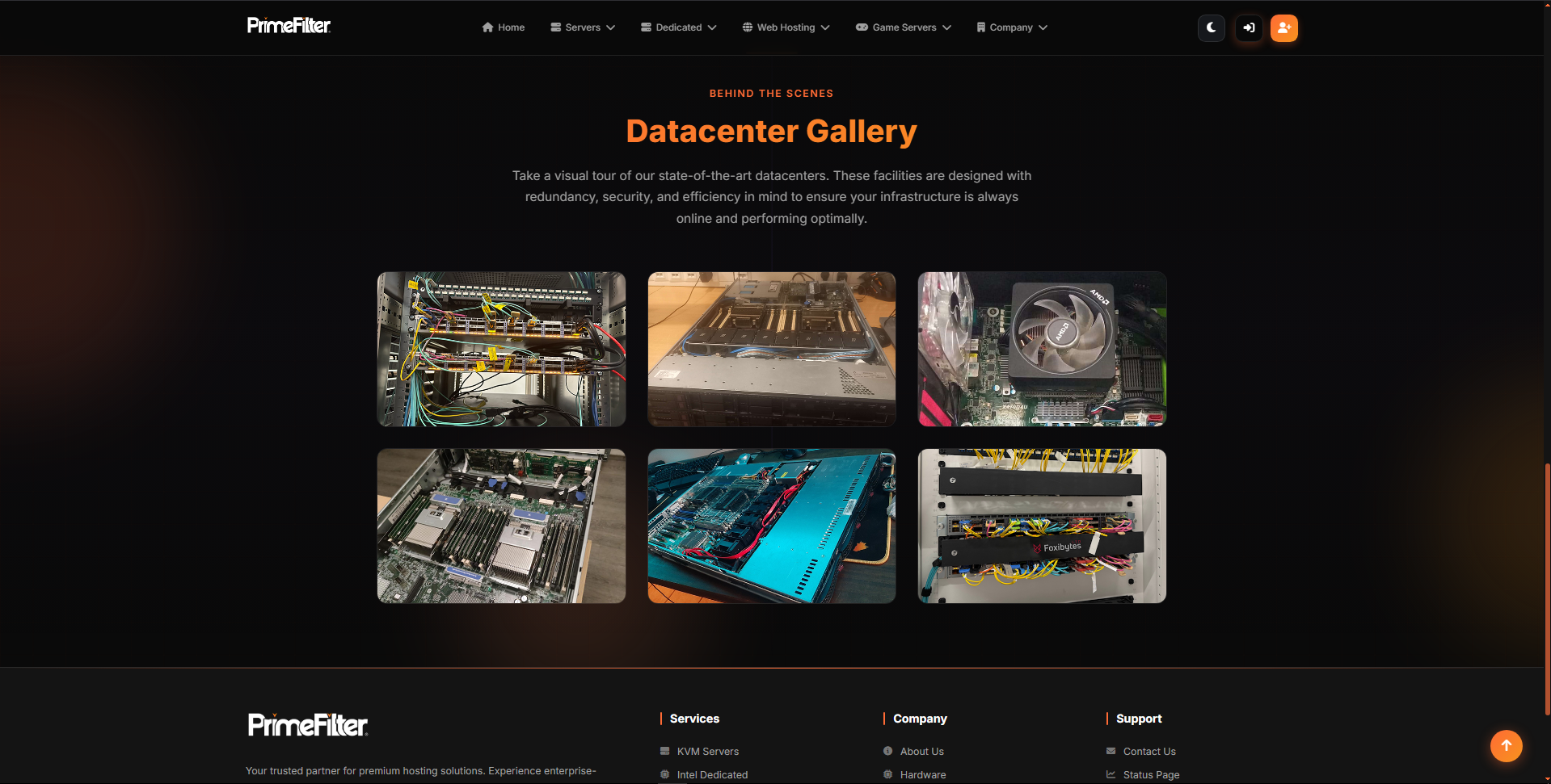 PrimeShield (PrimeFilter) Hosting Website - Hardware specifications