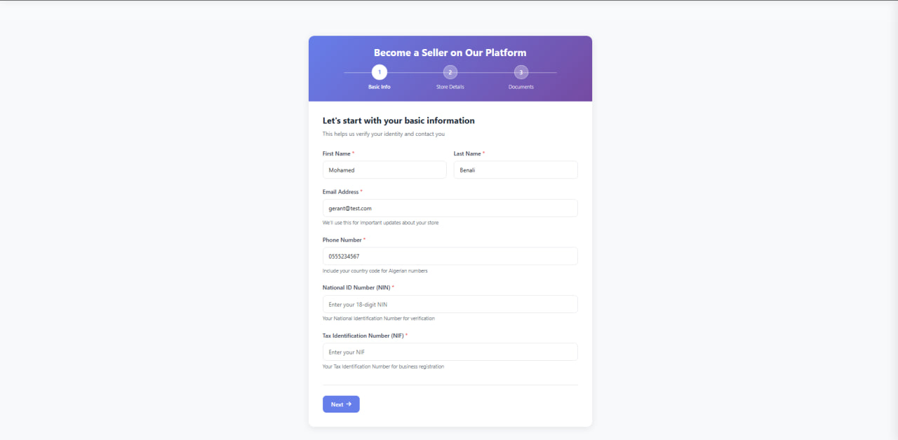 Smothy Commerce - Multi-Vendor E-Commerce Platform - Become a Seller - Vendor application form