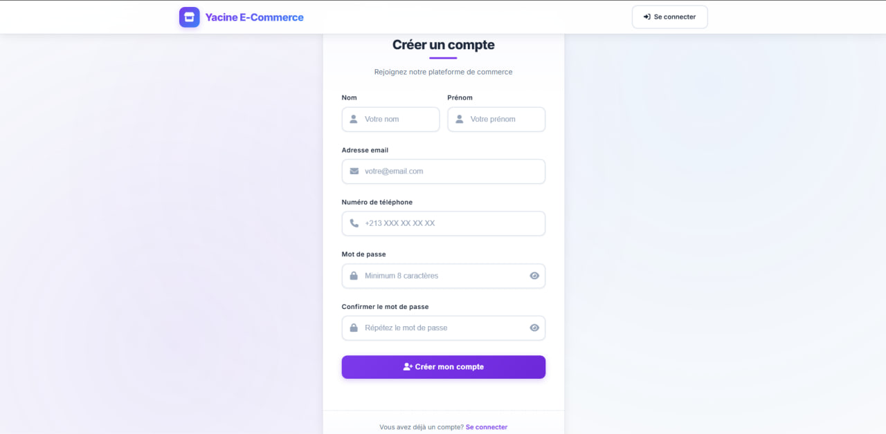Smothy Commerce - Multi-Vendor E-Commerce Platform - Registration - User account creation