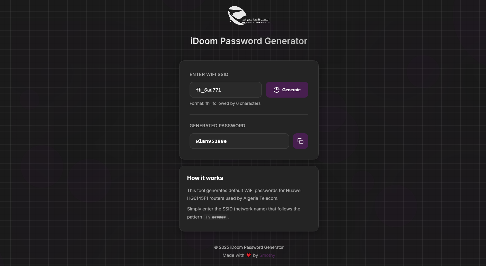 iDoom WiFi Password Generator - Huawei Router Tool