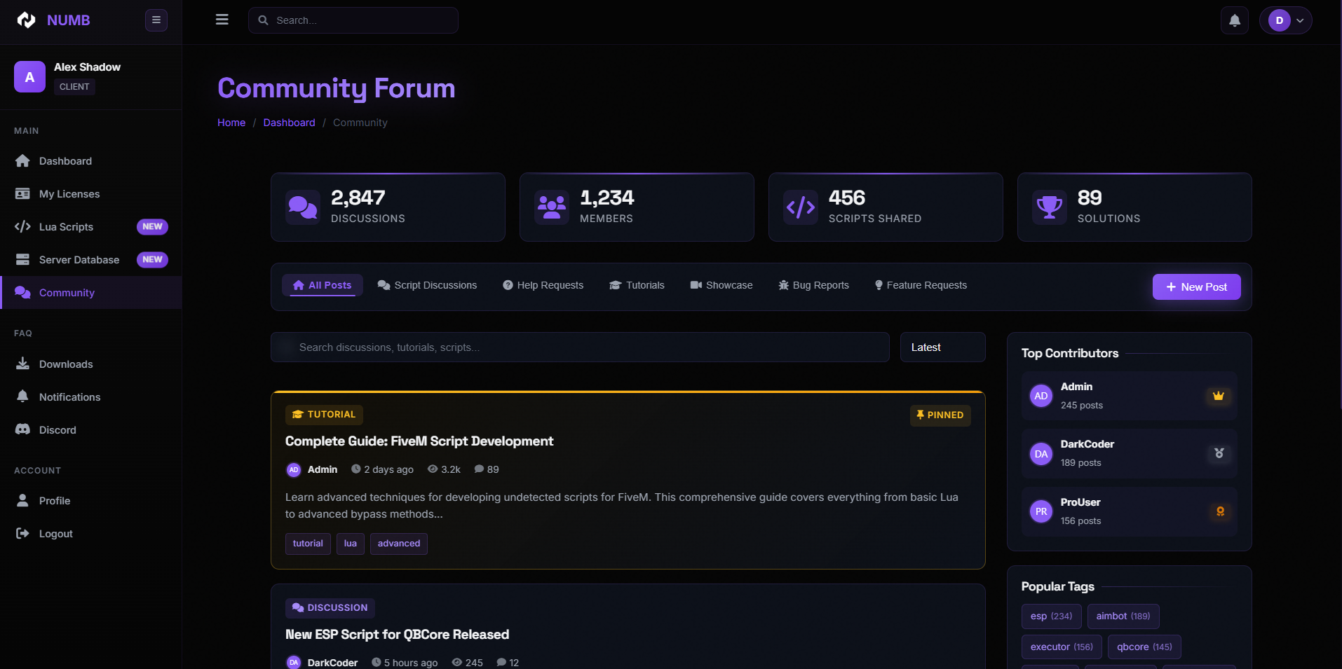 NUMB Services - Premium FiveM Gaming Enhancement Platform - Community Forums - Discussion boards for users to share tips and experiences