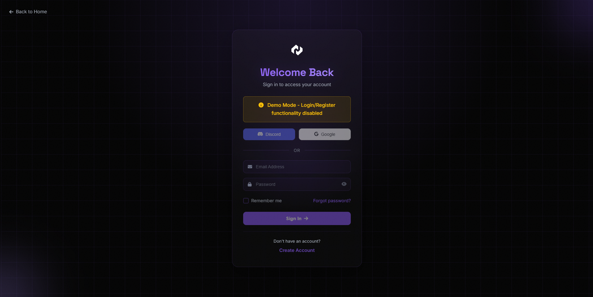 NUMB Services - Premium FiveM Gaming Enhancement Platform - Login Interface - Modern authentication portal with OAuth integration options