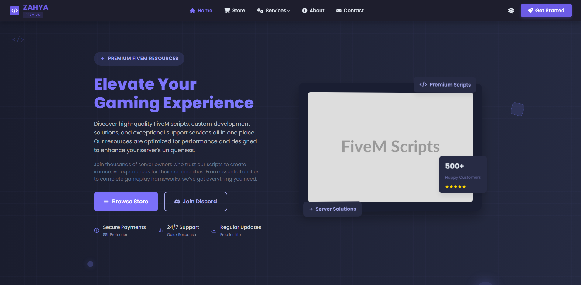 Zahya Dev - FiveM Script Marketplace & Support Platform